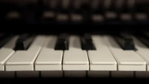Front view of piano Vídeo Stock 81178488