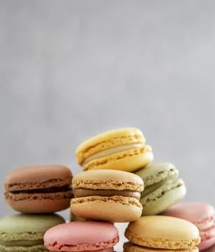 Front view pile sweet macarons Stock Photos
