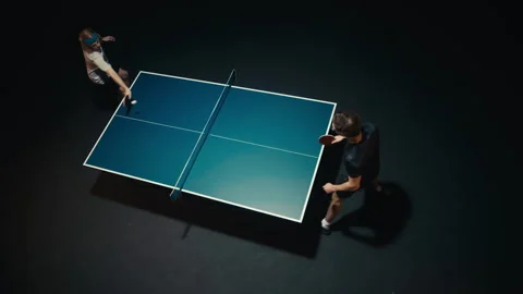 Front view of a ping pong match Stock Footage 279239048