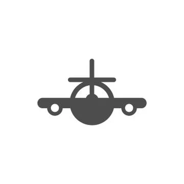 Front view plane vector icon Stock Illustration