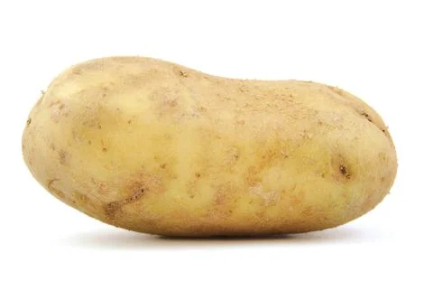Front view of potato on white background. Stock Photos