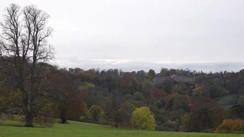 The Front View of Prior Park Mansion House Stock Footage 321461228