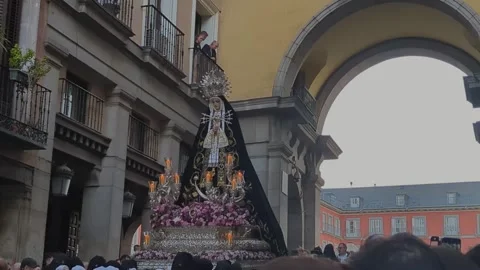 front view of Processions of Holy Week M... | Stock Video | Pond5