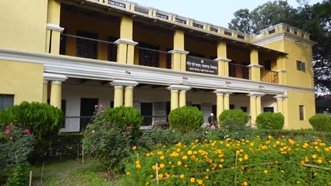 A front view of Rabindra Kachharibari or Rabindranath Tagore Memorial Museum Stock Footage 265074398
