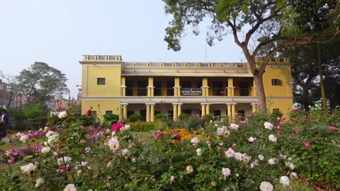 A front view of Rabindra Kachharibari or Rabindranath Tagore Memorial Museum Stock Footage 265075744