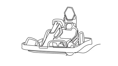 Front view of a racing go-kart, aerodynamic nose cone Stock Footage 332599714