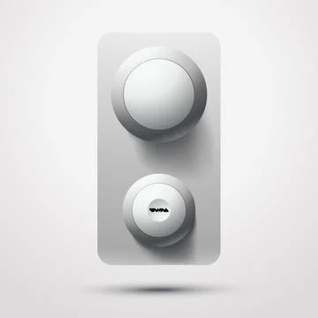 Front view realistic door handle with lock Stock Illustration