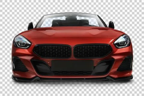 Front View of Red Luxury Sport Car on Transparent Background Stock Illustration