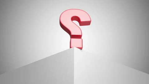 Front View of Red Question Mark Symbol stand on white corner of box Stock Footage 233868468