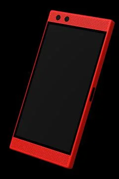 Front view of red smartphone with empty screen, concept of mobile gaming Stock Illustration