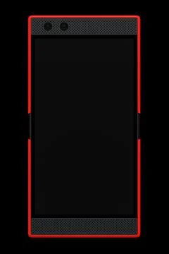 Front view of red smartphone with empty screen, concept of mobile gaming Stock Illustration