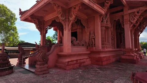 Front view of the Red Temple in Koh Samui, Thailand Video stock 300727478