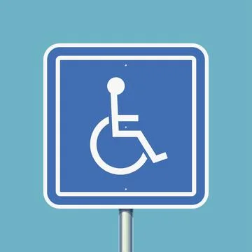 Front view road sign for disabled human Stock Illustration