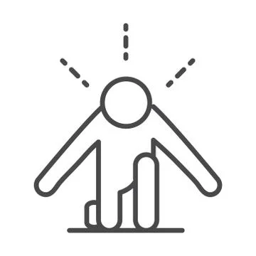 Front view runner position of start sport race line icon design Stock Illustration