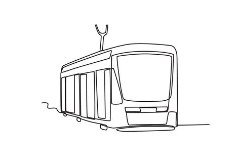 Front view of a running train Stock Illustration