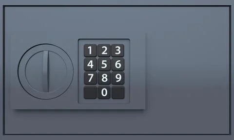 Front view of a safe. 3d rendering Stock Illustration