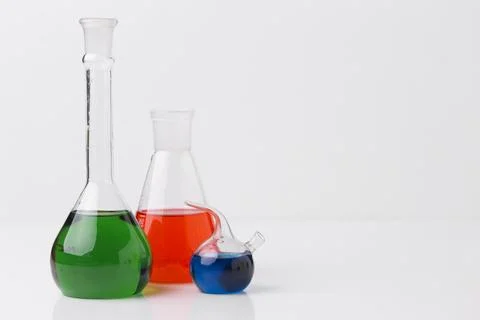 Front view science elements with chemicals arrangement with copy space Fotos de archivo