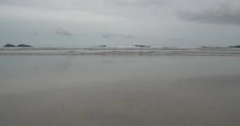 Front view of sea wave before raining and storm. Stock Footage 278529349