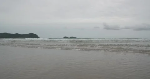 Front view of sea wave before raining and storm. Stock Footage 278529358