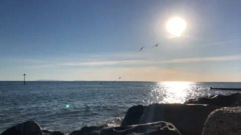 Front view of sea waves breaking on rocks. Stock Footage 141820184