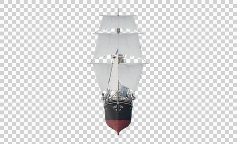 Front view ship Endurance 3D render transparent background Stock Illustration