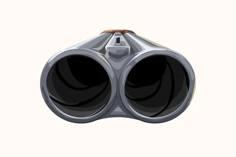 Front view shotgun on white Stock Illustration