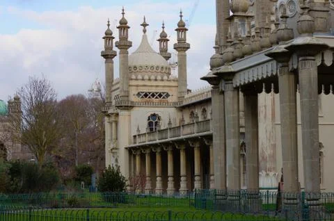 Front view from the side of the Royal Pavilion in Brighton Stock Photos