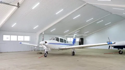 Front view of single engine propeller ai... | Stock Video | Pond5
