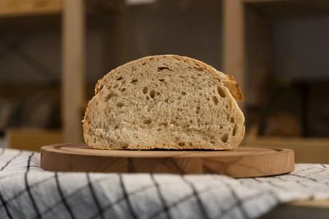 Front view of sliced sourdough bread Stock Photos