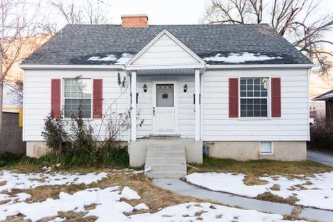 Front view of small house Foto stock