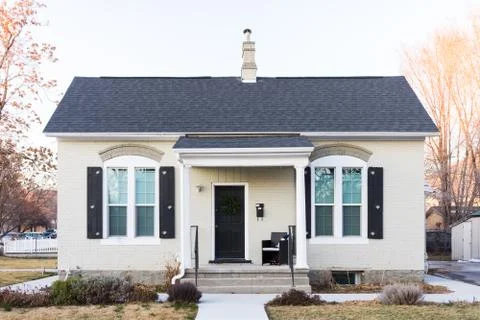 Front view of small house Stock Photos
