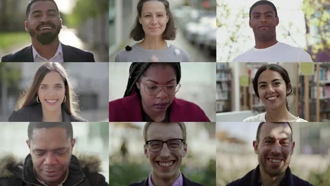 Front view of smiling citizens looking at camera Stock Footage 118227007