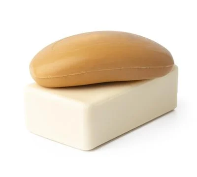 Front view of soap bars isolated on white background 스톡 사진