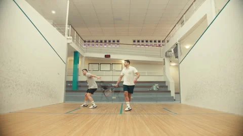 Front view of a squash game Stock Footage 278966259