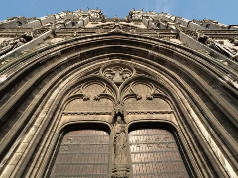 Front view of St. Peter and St Paul church in the Belgian city of Ostend. Stock Photos