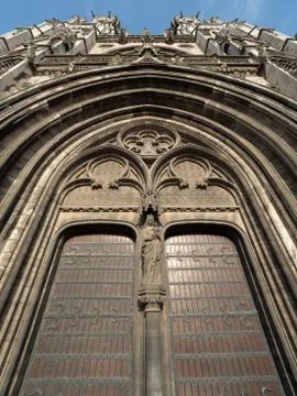 Front view of St. Peter and St Paul church in the Belgian city of Ostend. Stock Photos