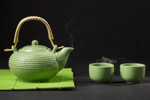 Front view still life hot water composition Stock Photos