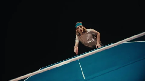 Front view of a table tennis player Stock Footage 279240510