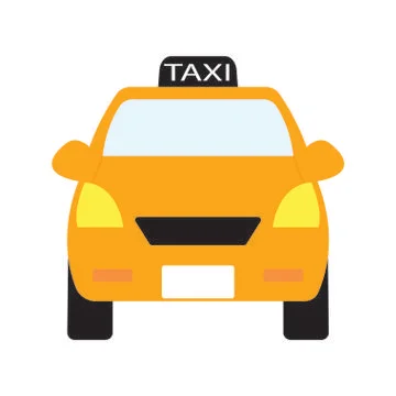 Front view of a taxi Stock Illustration