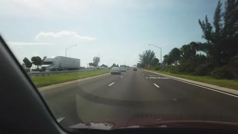 Front View Time Lapse Drive Plate Hwy 275 south of Skyway Bridge Saint Pete Stock Footage 246649487