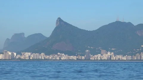 Front view. Time lapse. Spectacular video of the Christ Redeemer. View of the Stock Footage 119854497