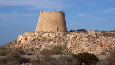 Front view of Torre de Mesa Roldan in Spain, zoom in Vidéo 280774483