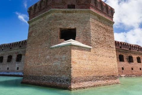 Front view of a tower of fort jefferson Stock Photos