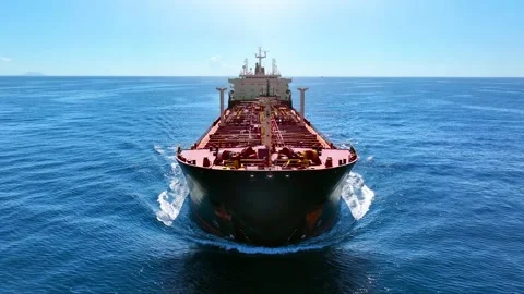 Front view tracking of a chemical goods or oil tanker Stock Footage 294976709