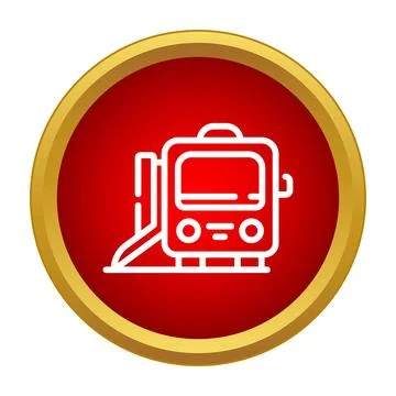Front view of a train moving on a railway track Stock Illustration