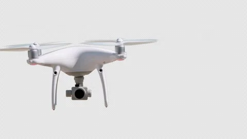 Front View of a UAV Drone In Flight with Alpha Channel - Transparent Bckground Stock Footage 320270756