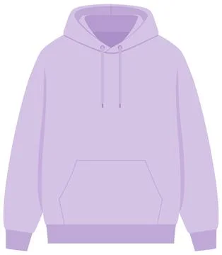 Front View Vector Illustration of a Blank Lavender Purple Hoodie Stock Illustration