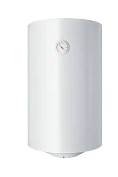 Front view of vertical electric water heater Front view of vertical electr... Stock Photos