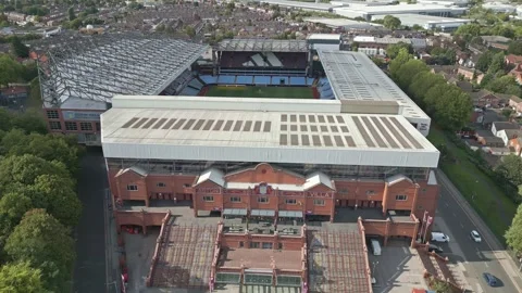Front view of Villa Park stadium, Aston Villa FC, Birmingham Stock Footage 318656076