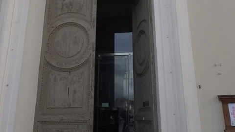 Front View of Vilnius Cathedral Basilica Main Entrance Stock Footage 326103857
